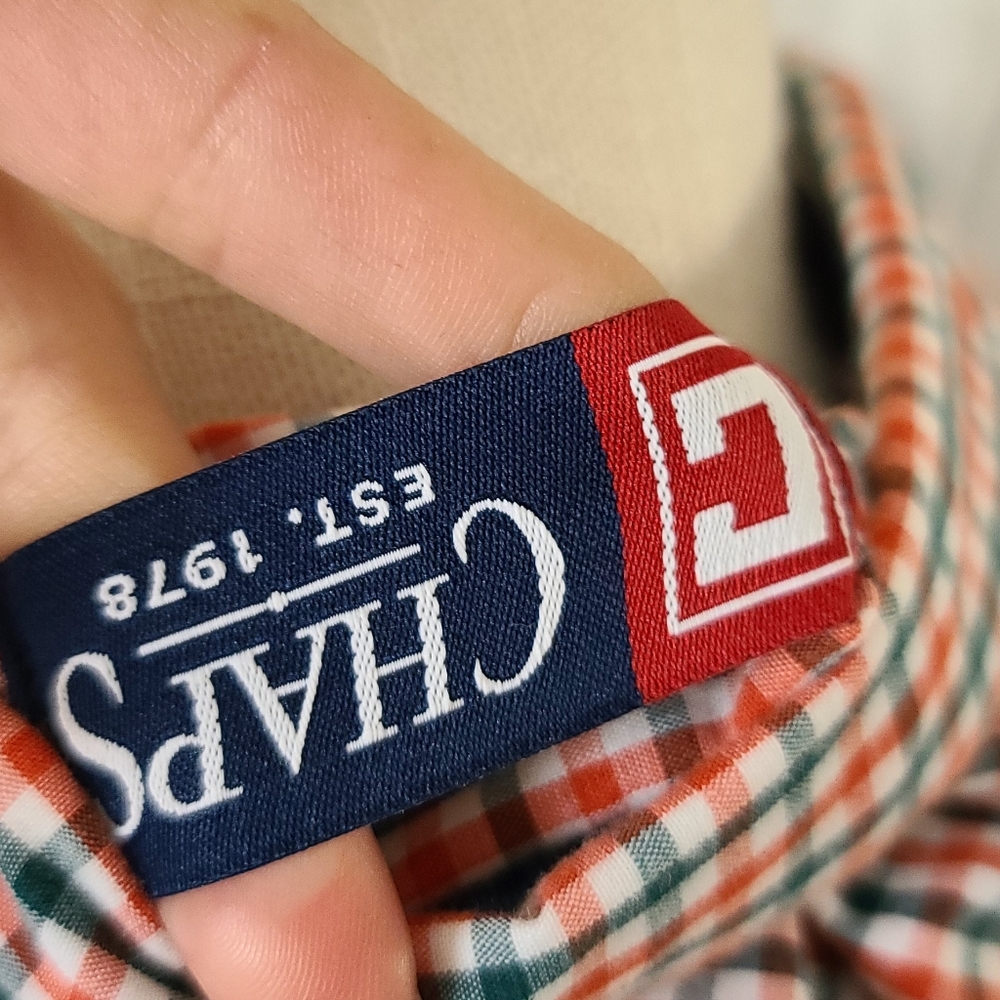 Chaps Checkered Button Down Size Large - image 6